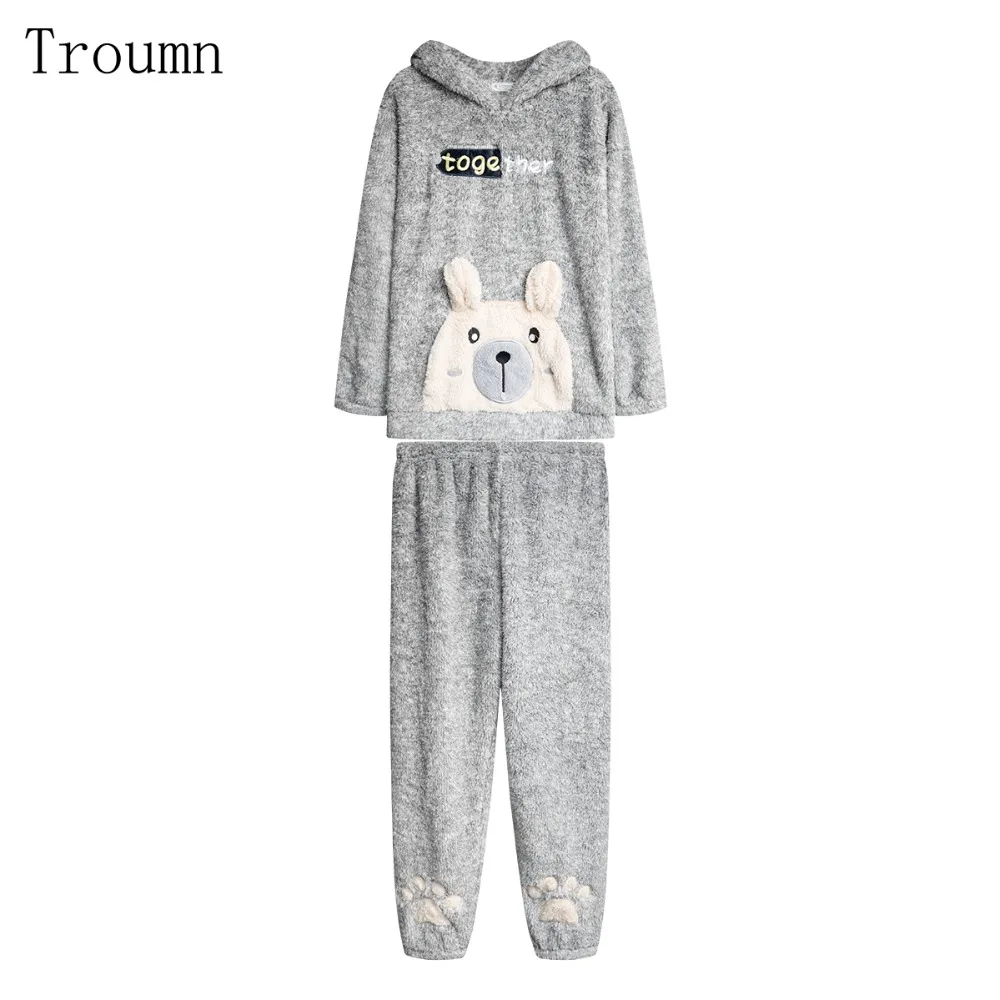 

Pajamas Set Men's Clothing Winter Coral Fleece Autumn Winter L/XL/XXL Grey Color Warm Pajamas Clothes