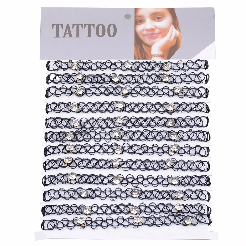 JUCHAO New Collares Vintage Stretch Tattoo Choker Necklaces For Women Girl Charm Gothic Crystal Necklace Female Wedding Gift - Image 2
