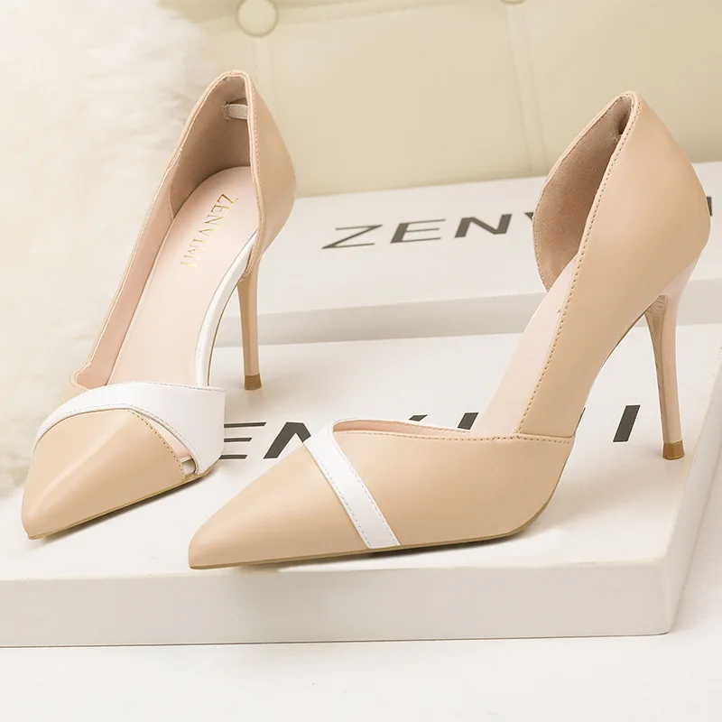 

Ou Mo brand pointed Women Pumps Office high heels with Autumn Pointed Toe Party Pumps Dress High Heel Boat Shoes For banquet