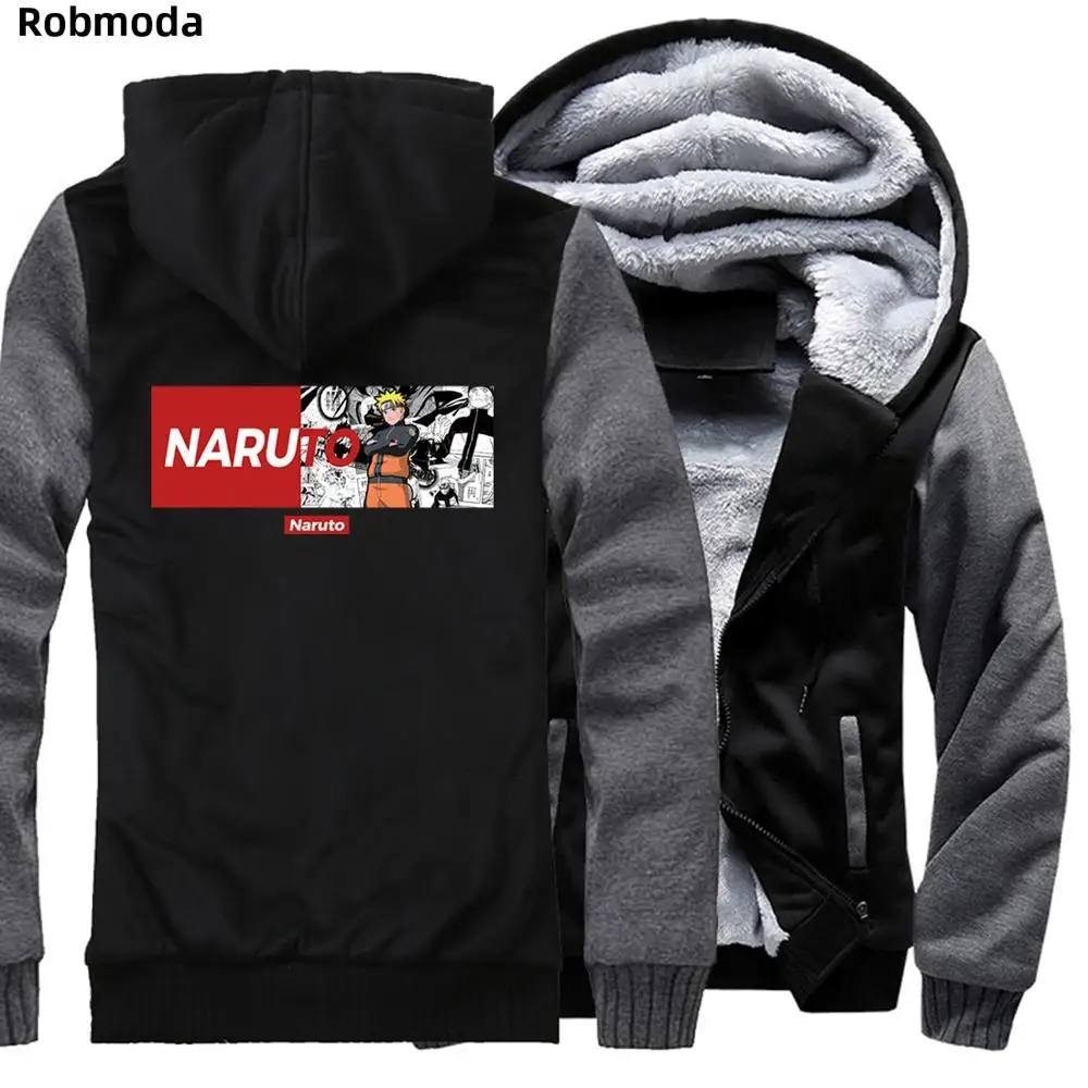 

Naruto Camouflage raglan hooded sweatshirt Japanese anime Keep warm in winter hoodies Leisure Loose motion clothing coat Thicken