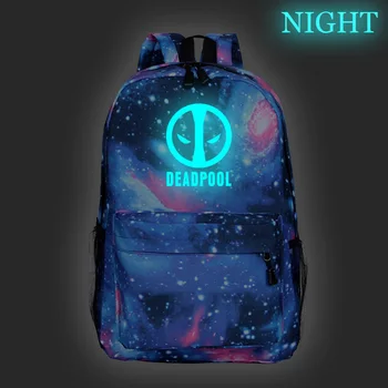 

Hot Sell Star Deadpool Canvas Backpack Luminous School Bag Starry Sky Shoulder Bag