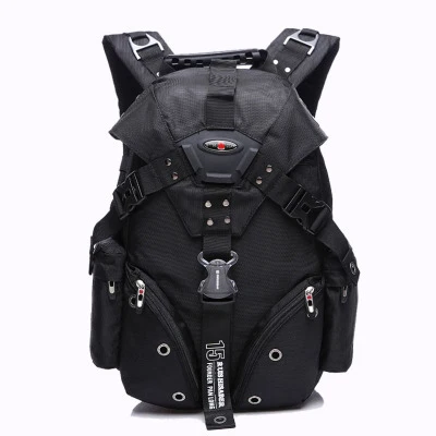 Ruishiaber, мужской рюкзак, водонепроницаемый, 15,6 дюймов, рюкзаки для ноутбука, швейцарский рюкзак для путешествий, мужской, Оксфорд, повседневный школьный рюкзак, Mochila - Цвет: Black