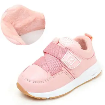 

New Brand Children Boots Boys Sneaker Winter Thicken Fur Sport Girls Shoes Soft Keep Warm Running Boots For Boys Girl EU 21-30