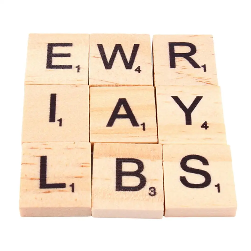 Wooden Alphabet Scrabble Tiles Black Letters /& Numbers For Crafts Wood 2000 PCS