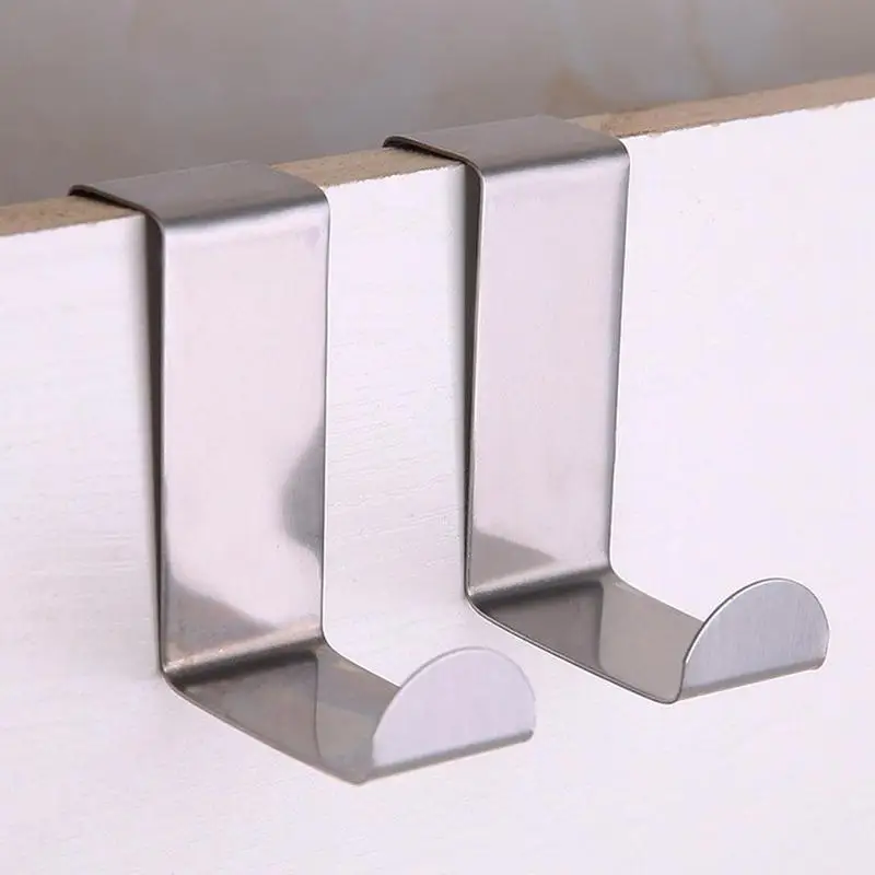 

2 Pcs Door Back Multi function Dual-use Stainless Steel Door clothes hook Hanger