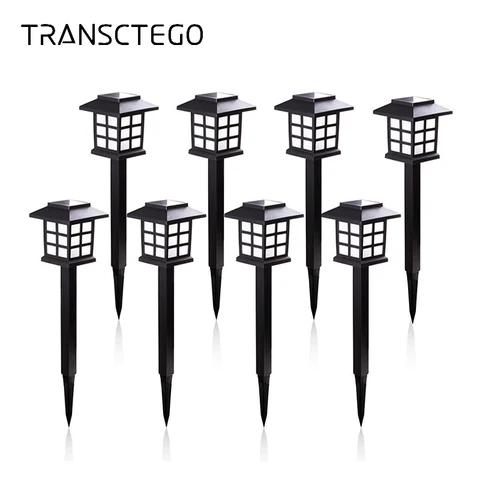 Energia da Bateria ao ar Livre à Prova Água para Landscape Solar Luz Caminho Lawn Lamp Auto d’ Garden Path Quintal Luzes 8 Pcs Rgb Led