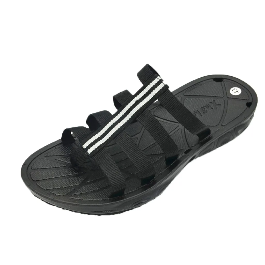 

Men's Flip Flops Canvas Roman Slippers Clip Toe Sandals Non-Slip Flat Beach Slippers