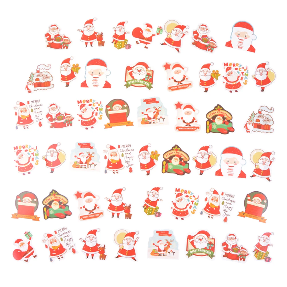 

48pcs Christmas stickers Creative Merry Christmas Cake Decorative Sticker Scrapbook DIY Diary Album Stick Decoration 4.4*4.4cm