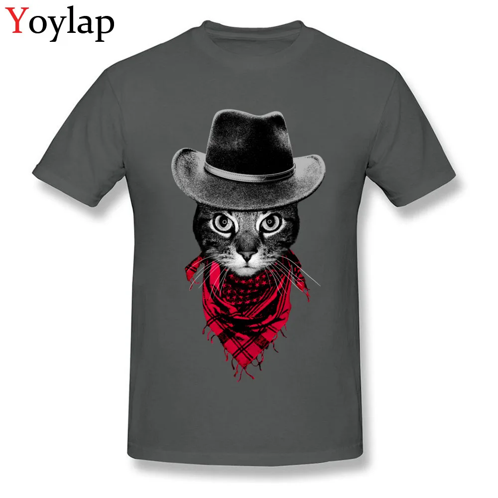 T-shirts Short Sleeve Casual New Arrival Cowboy Cat Crewneck 100% Cotton Mens Summer Autumn Tops Shirt Casual Clothing Shirt carbon