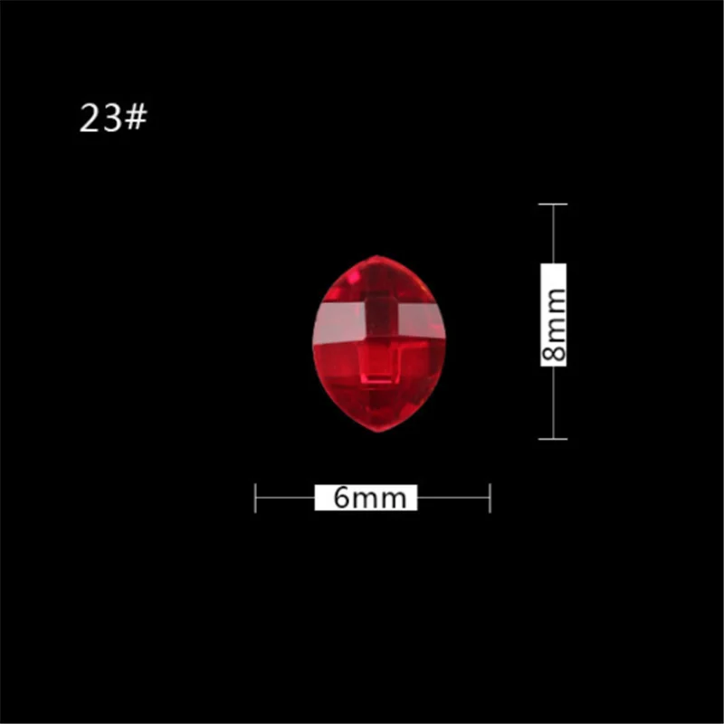 10 шт 3D острые нижние хрустальные стразы для дизайна ногтей Китай красная стеклянная драгоценные камни инструмент для украшения ногтей для нейл-арта DIY стеклянный камень - Цвет: 23 10pcs