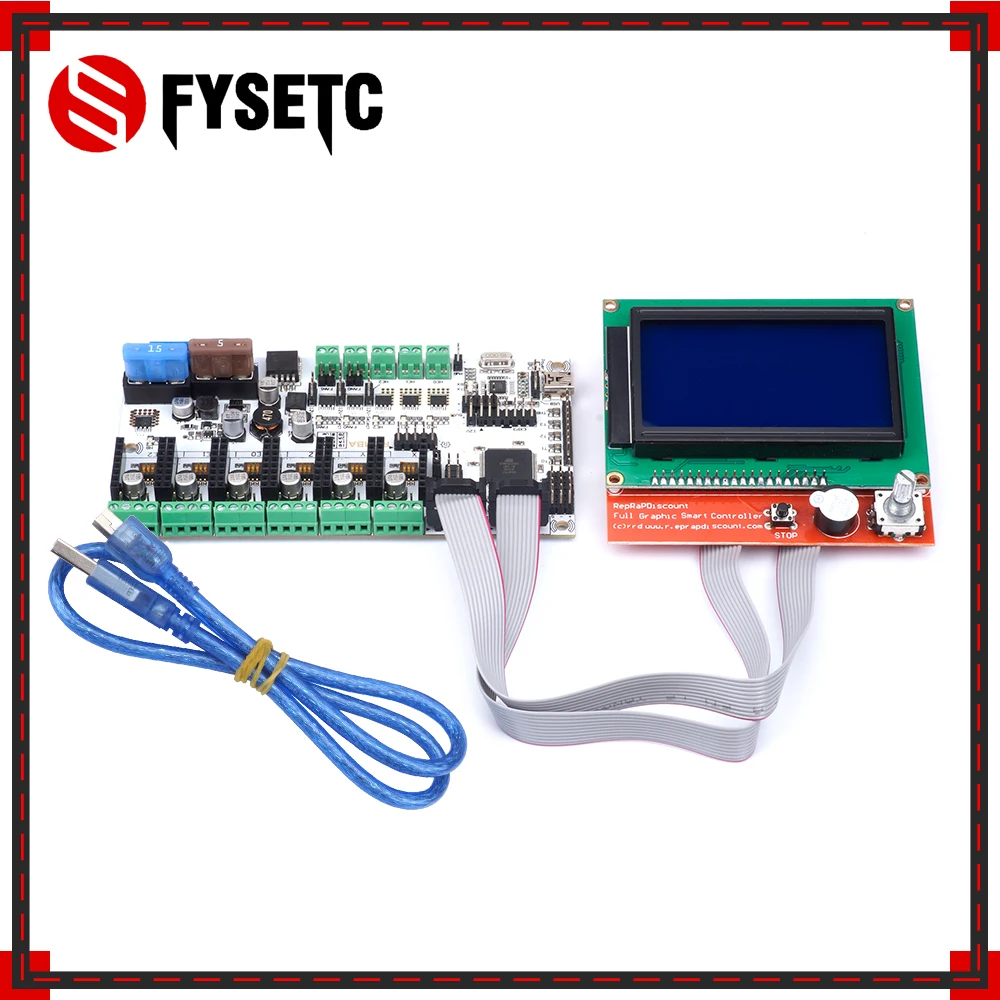 

Upgrade Rumba Plus For 3D Printer Start Kits Motherboard Rumba+ Board Support 3pcs Extruder With 2004/12864 LCD Control Display