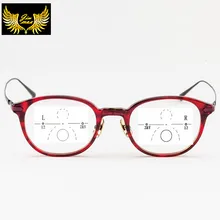 Высокое качество чистый титан прогрессивные женские очки для чтения Мультифокальные новые круглые Ретро стиль Пресбиопия очки для глаз для женщин