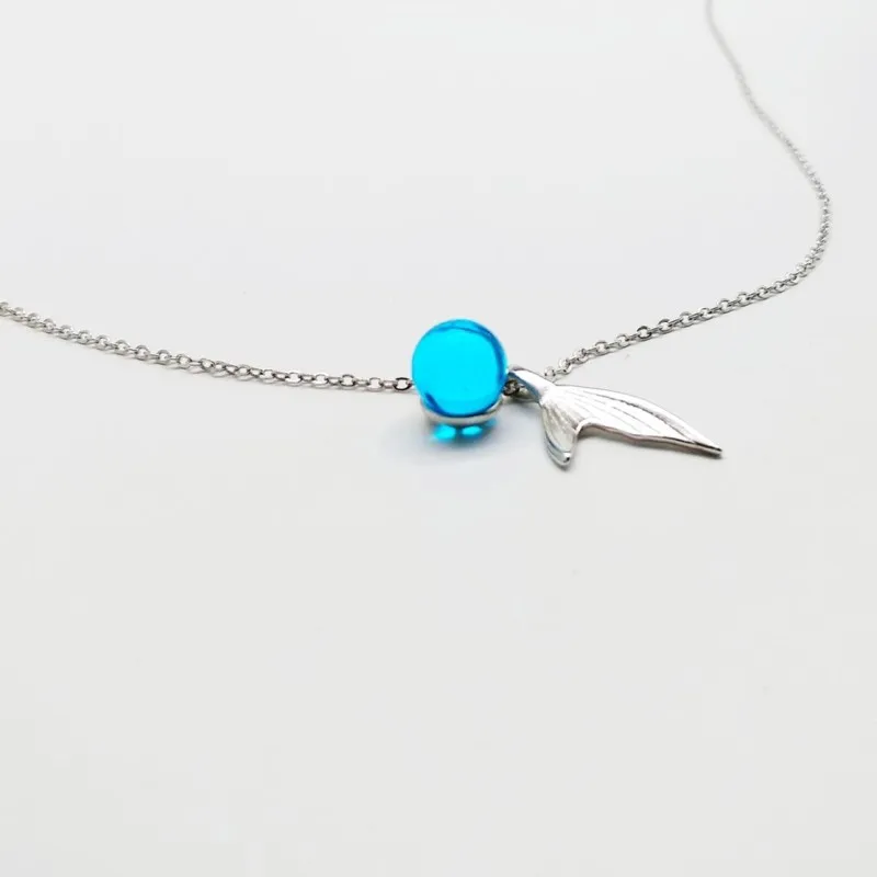 Qevila Fashion Unique Mermaid foam bubble Pendant Necklaces for Women Lover Gifts Plated S925 Silver Romantic Sexy Jewelry Gifts (2)