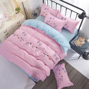 

Tropical Leaf Plaids Geometric Cartoon 4/3pcs Bed Cover Set Cartoon Duvet Cover Bed Sheets And Pillowcases Comforter Bedding Set