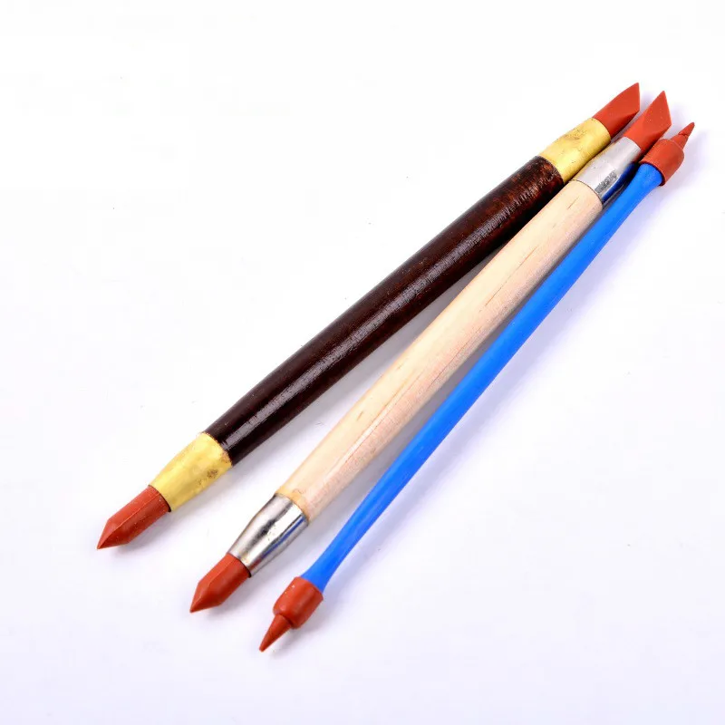 3pcs/set Soft Head Rubber Pen Polymer Clay Engraving Process Brush Pottery Tool Soft Silicone