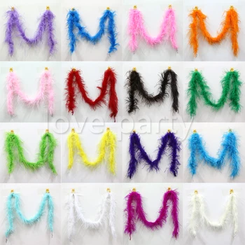 

2Meter/lot Dye DIY Plumage pink/blue/yellow/green/purple/black/white Ostrich Feather Boa Wedding Party Decoration Event Supplies