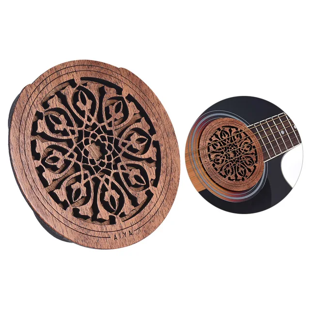 Fauge Chitarra nel Legno Soundhole Sound Hole Cover Block Feedback Buffer Legno di Mogano per EQ Chitarre Folk Acustiche Stile 1 Fauge Chitarra nel Legno Soundhole Sound Hole Cover Block Feedback Buffer Legno di Mogano per EQ Chitarre Folk Acustiche Stile 1