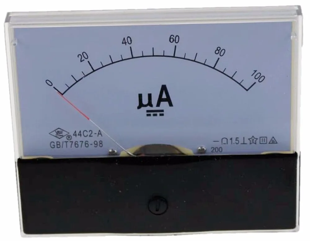 

44C2 DC Analog Ammeter Panel AMP Current Meter 50UA 100UA 200UA 300UA 500UA 44C2
