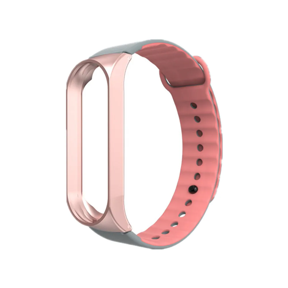 Браслет для xiaomi mi Band 3 спортивный ремешок часы силиконовый mi band 3 ремешок аксессуары браслет для xiaomi mi band 3 ремешок - Цвет: pink gray pink