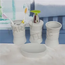 Ceramic embossed bathroom set, lotion dispense with special sprayer