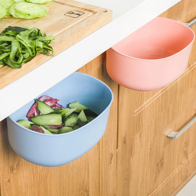 

Plastic Kitchen Garbage Hanging Can For Organizer Sink Cupboard Waste Bin Trash Sponge Holder Container Box Kitchen Tool Rubbish