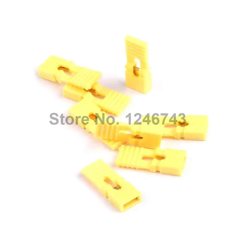 

100PCS 2.54MM Long Jumper Cap Long Handle Jumper Cap Yellow