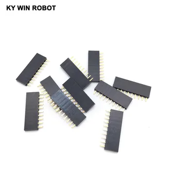 

10PCS 1x10 Single Row 10 Pins PCB Socket Female Header 2.54MM 1*10P