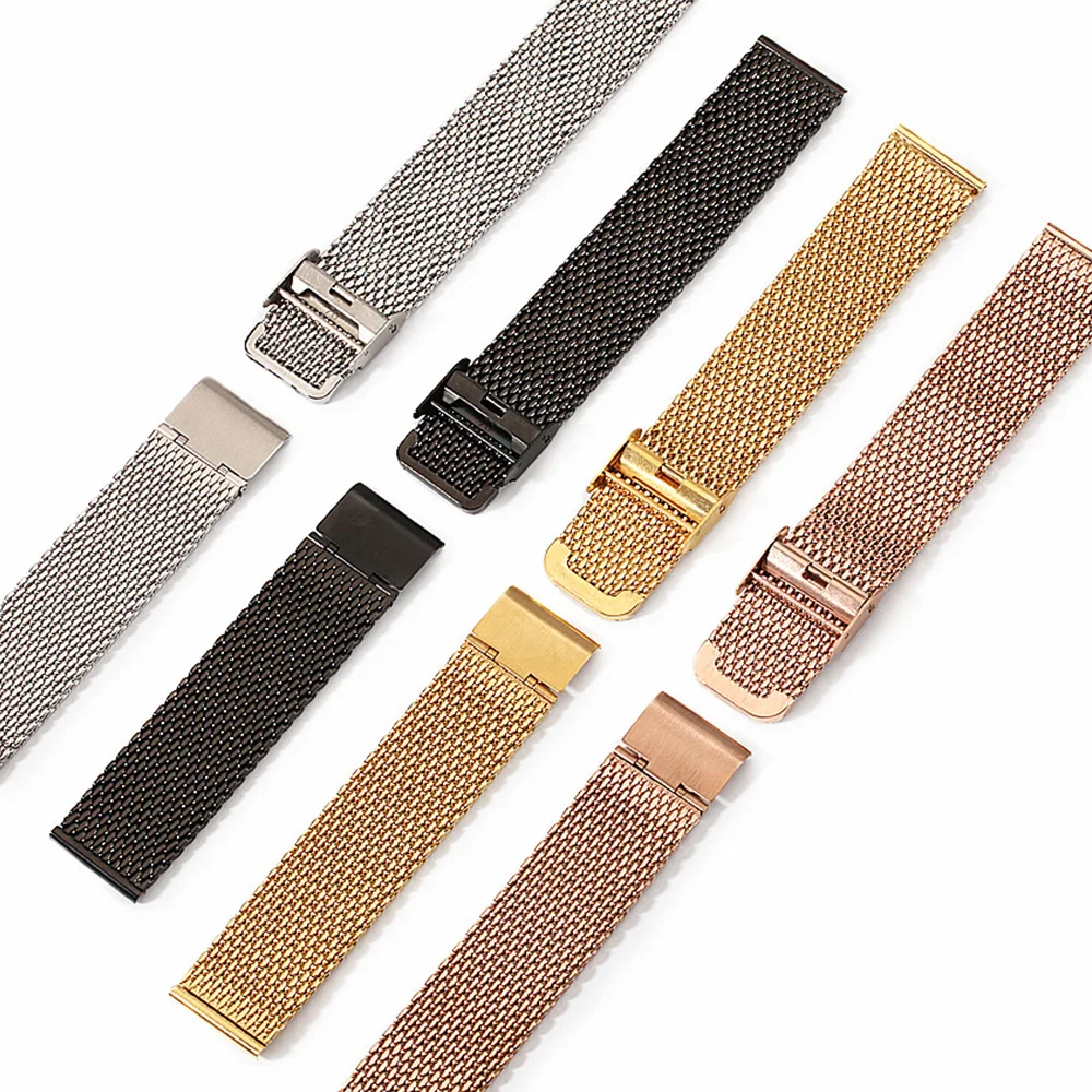 Premium Stainless Steel Milanese Mesh Watch Strap with Adjustment Tool