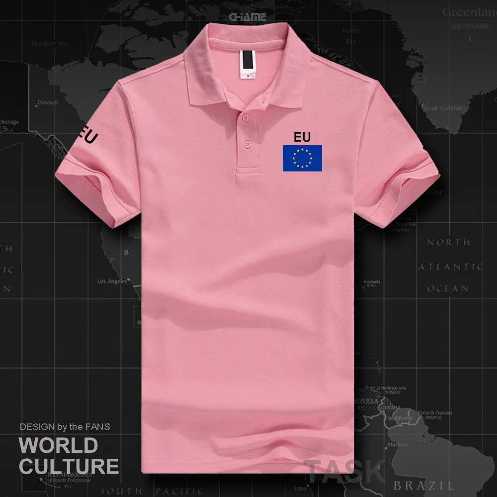 Европейский союз ЕС рубашки поло для мужчин короткий рукав белые бренды печатных для страны хлопок национальная команда флаг Новая мода