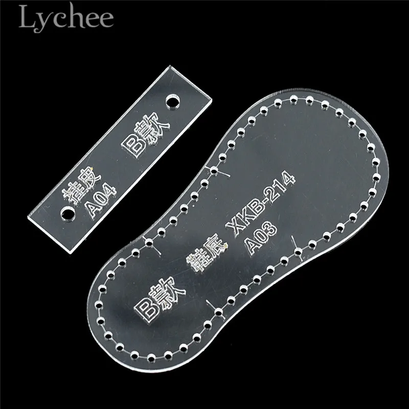 Leather Craft Template Sewing Template Lychee Life Mini Shoe Design Acrylic Sewing Pattern Boot Hanging Pendent Template DIY Leathercrafts