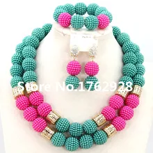 Новинка! Комплект ювелирных изделий для костюма, нигерийский Свадебный Африканский бисер, комплект ювелирных изделий, разноцветный шар, женский модный комплект ювелирных изделий