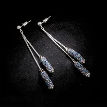 Японский и корейский темперамент чистая красная сверкающая цилиндрическая серьга женская личность серьги с джокером длинные серьги с кисточкой