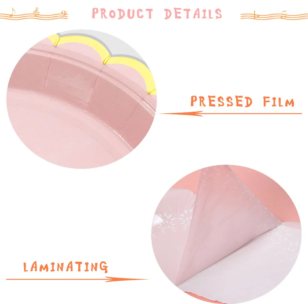 Riscawin 10 шт. 7 дюймов Макарон розовый День рождения Свадебные принадлежности украшения тарелки для торта одноразовые бумажные тарелки для предродовой вечеринки