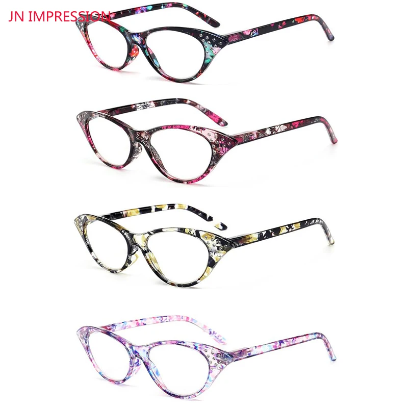 

4pcs Cat Eye Reading Glasses Presbyopic Eyeglass Spectacles Resin Len 1 1.25 1.5 1.75 2.0 2.5 3.0 3.5 Gafas De Lectur