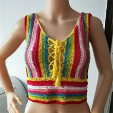 Для женщин Радуга трикотажный бюстгальтер купальники сексуальный повязки Sleeeveless Купание Пляжная женская летняя бикини с открытой спиной топы Лидер продаж