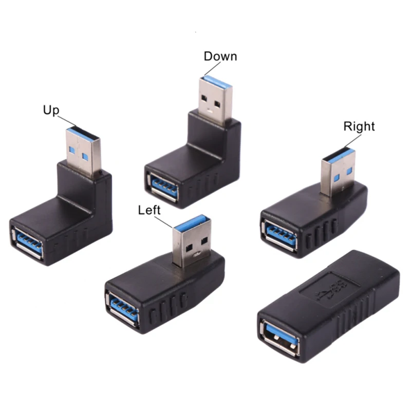 

USB 3.0 Converter USB 3.0 Extender Cable Adapter Male To Female Extension Connector Up Down Right Left Design For Laptop PC