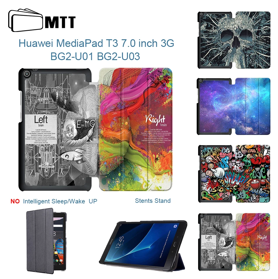 

MTT Case for Huawei MediaPad T3 7.0 3G Leather Flip Cartoon Graffiti Cover for Huawei T3 7 inch 3G BG2-U01 BG2-U03 Tablet Case