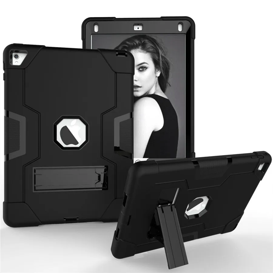 

360 Full Body Heavy Duty Protection Case For Apple iPad Pro 9.7 inch Cover Shockproof Hybrid Silicone Front Back Built in Stand
