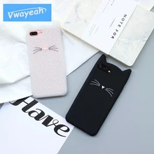 

Ins hot Kawaii Cute Carton Glitter Shinning Powder Beard Moustache Adorable Lovely Ears Cat Case For iPhone 6 6s 7 8 Plus