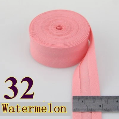 "(25 мм) ширина один хлопок сложенный косой ленты гладить косой переплет для одежды скатерти одеяло DIY ремесло швейная лента 5 метров - Цвет: 32