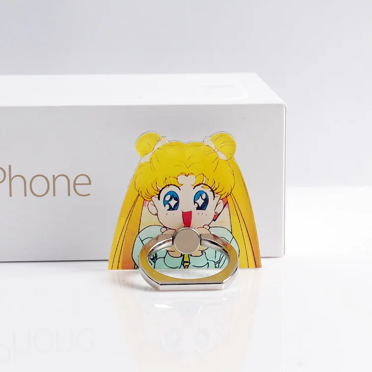 Soldier Sailor Moon Cosplay Badge Mobile Phone Support Ring Fastener 360 Christmas Gift for IPhone Samsung Phone Stand Holder