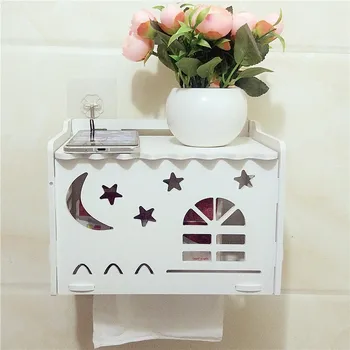 

Toilet Toilet Wall-hung Tissue Box Free Punch Toilet Toilet Paper Holder Suction Wall Bathroom Shelf