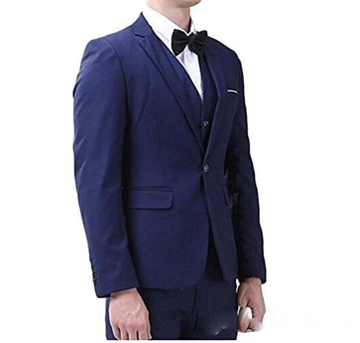 Customize Purple Men 3 Piece Suit Wedding Tuxedos Groom Tuxedos With Notch Lapel One Button Center Vent Men Blazer