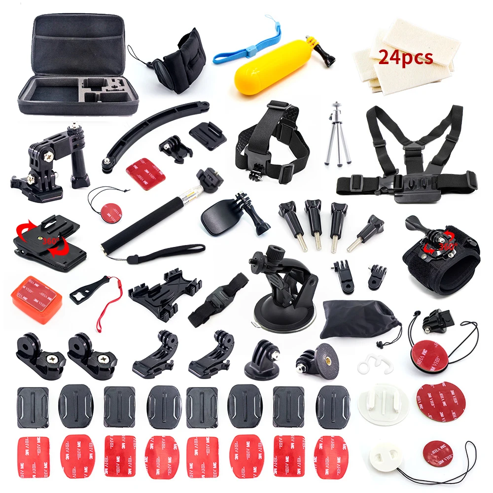 

For GoPro Hero Accessories Kit Case Tripod Mount Helmet for Gopro Hero 5 6 4 3 Session SJCAM SJ4000 SJ6 For xiaomi yi 4k Camera
