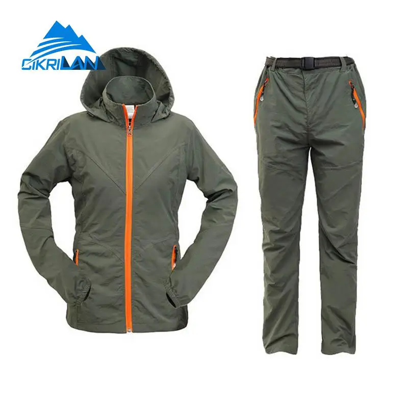 Summer Autumn Outdoor Sport Hiking Camping Fishing Sets Cycling Jacket Pants Women Hunting Clothes Quick Dry Sun Protection Suit