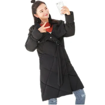 

2018New Winter Women Down Cotton Jacket Hooded Button Long Sleeve Female Thicken Winter Women Jackets Loose Parkas Mujer CQ2423