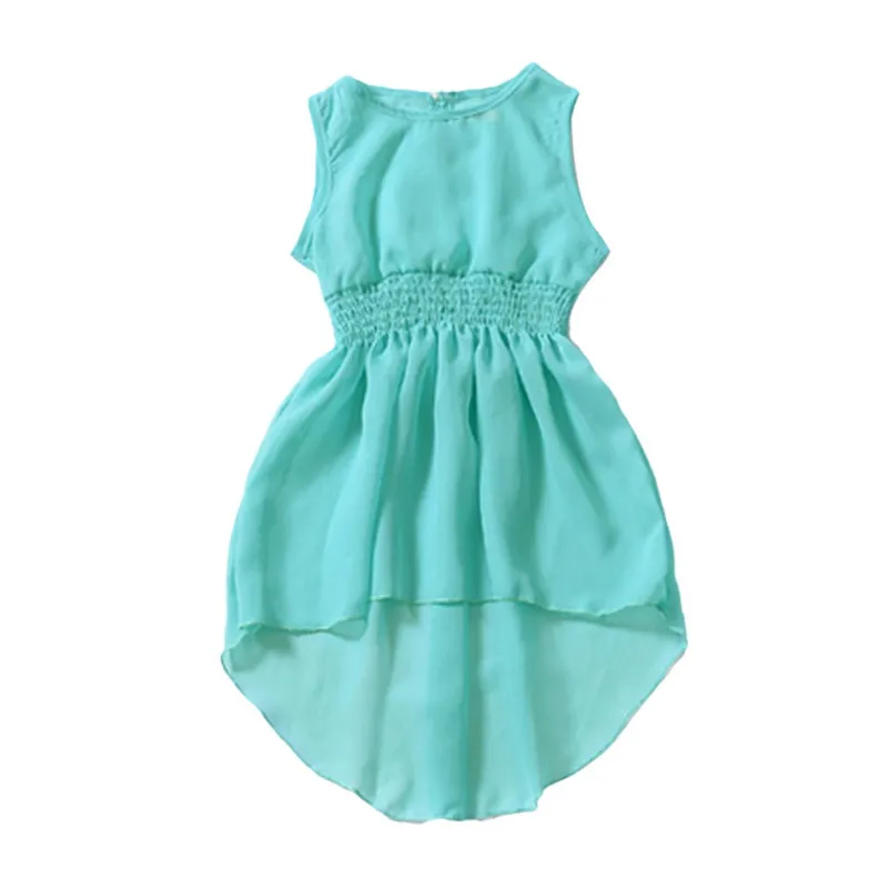 Baby Kid Girl Sleeveless Solid Color Beach Dress Summer Clothes for Children Big Swing Princess Dresses 1-5Y 2019 | Детская одежда и