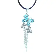 925 стерлингового серебра Бабочка топаз кулон синий драгоценный камень женщина кулон специальный подарок вечерние ювелирные изделия кисточки