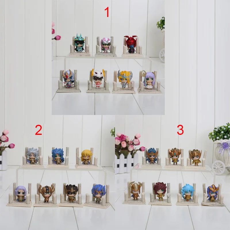 

5cm 7pcs/set Anime Saint Seiya Egg Box Q Version The Gold Zodiac PVC Action Figures Toys Dolls
