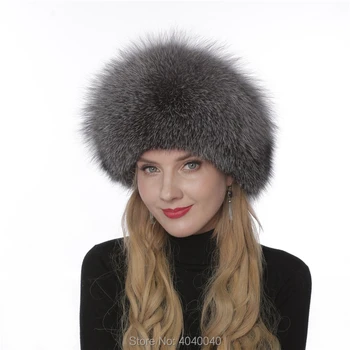 

Bravalucia Women Winter Hat Real Fox Fur with Lamb Leather Mongolian Hats for Lady Bomber Russian Ushanka Warm Princess Fur Cap